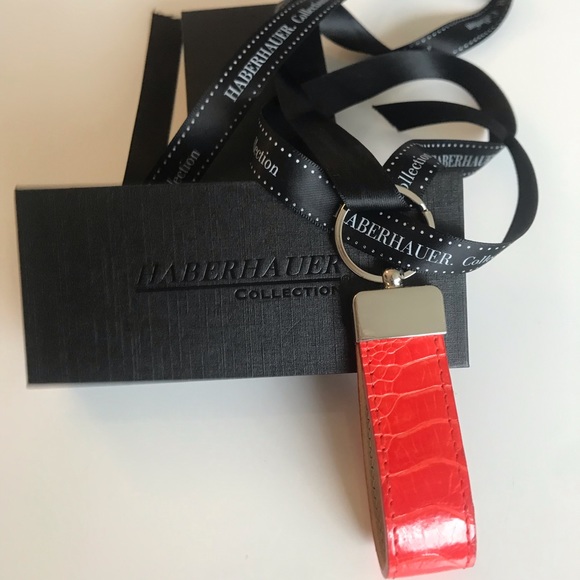 Ostrich Leather Designer Keychain - Picture 2 of 2